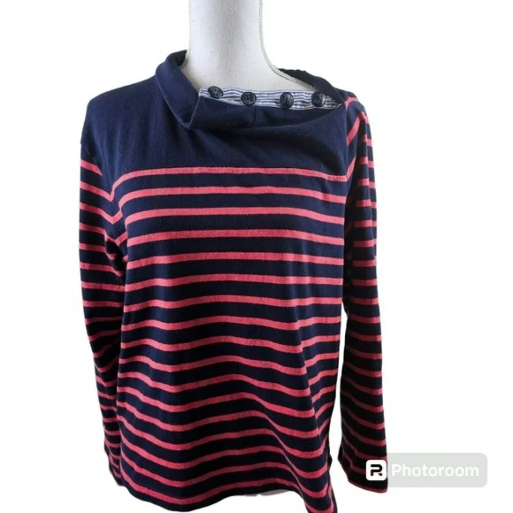 J. Crew Nautical Theme Striped Mock Turtleneck Sweater in Medium - Picture 4 of 12